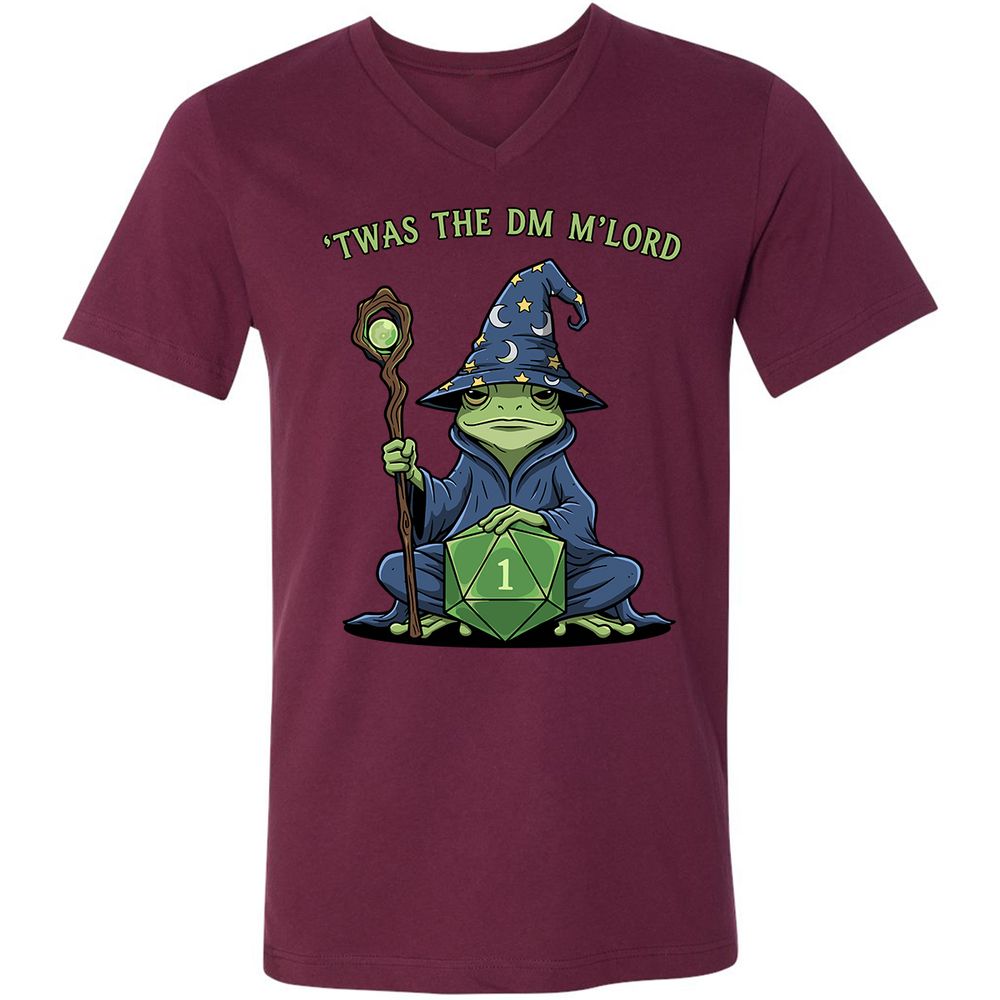 Twas the DM M’lord Unisex V-Neck T-Shirt - Maroon - 6
