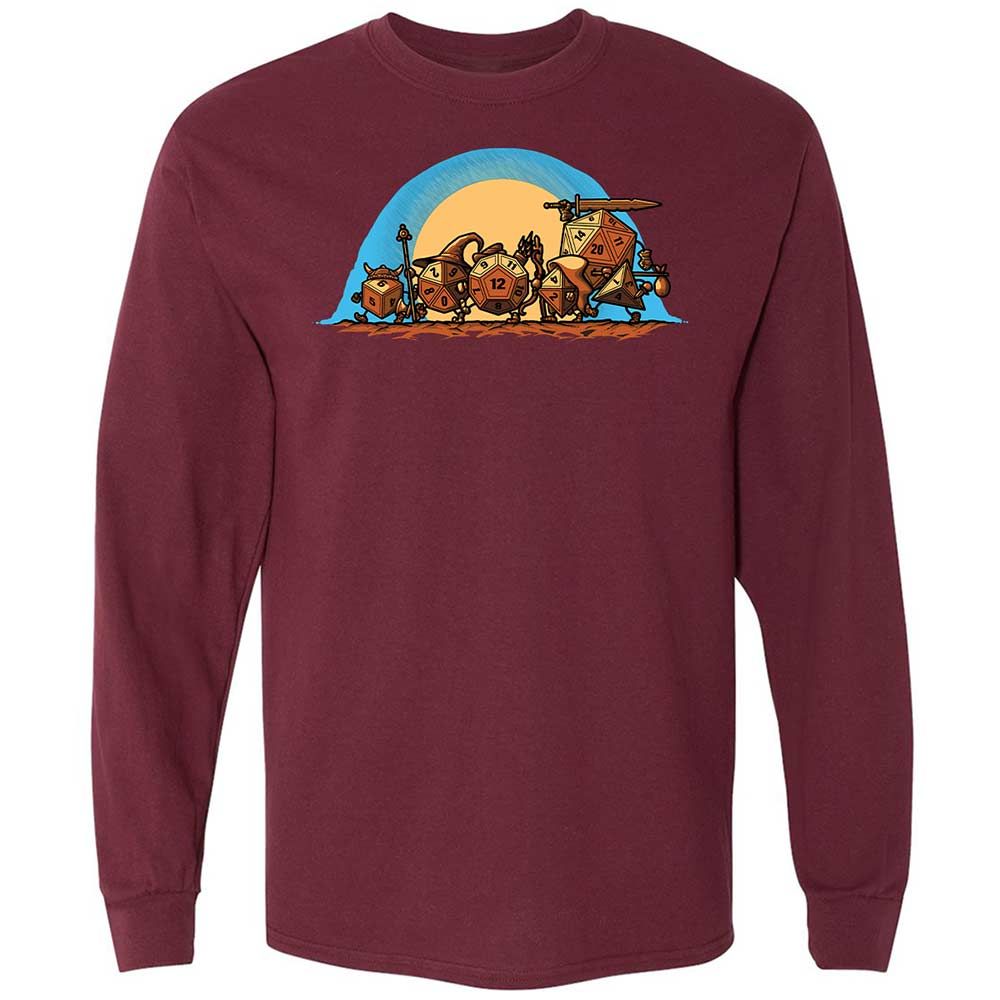 The Fellowship Of The Dice Long Sleeve T-Shirt - Maroon - 6