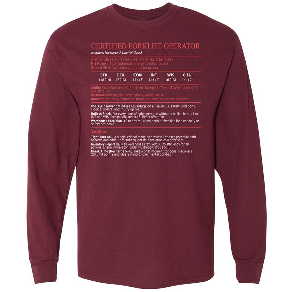 Certified Forklift Operator Stats Block - Maroon - 6