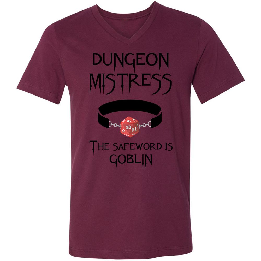Dungeon Mistress Unisex V-Neck T-Shirt - Maroon - 6