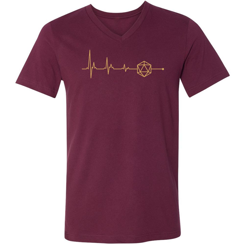 D20 Dice Is My Life Unisex V-Neck T-Shirt - Maroon - 6