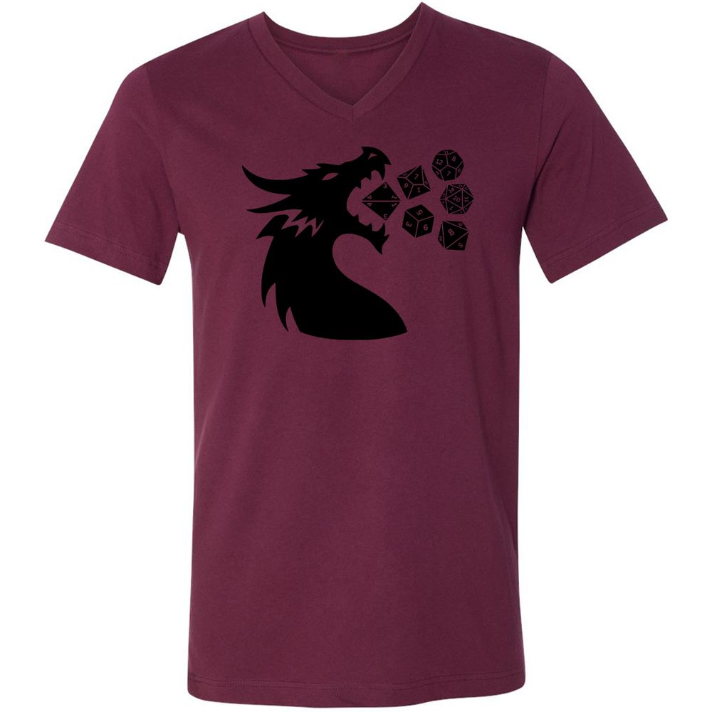 Pac And Dragon Unisex V-Neck T-Shirt - Maroon - 6
