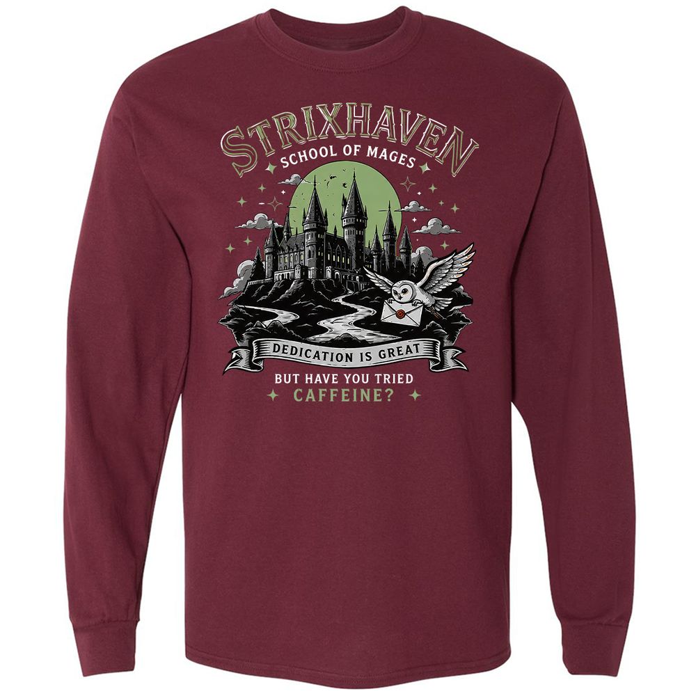 Strixhaven - School Of Mages Long Sleeve T-Shirt - Maroon - 6