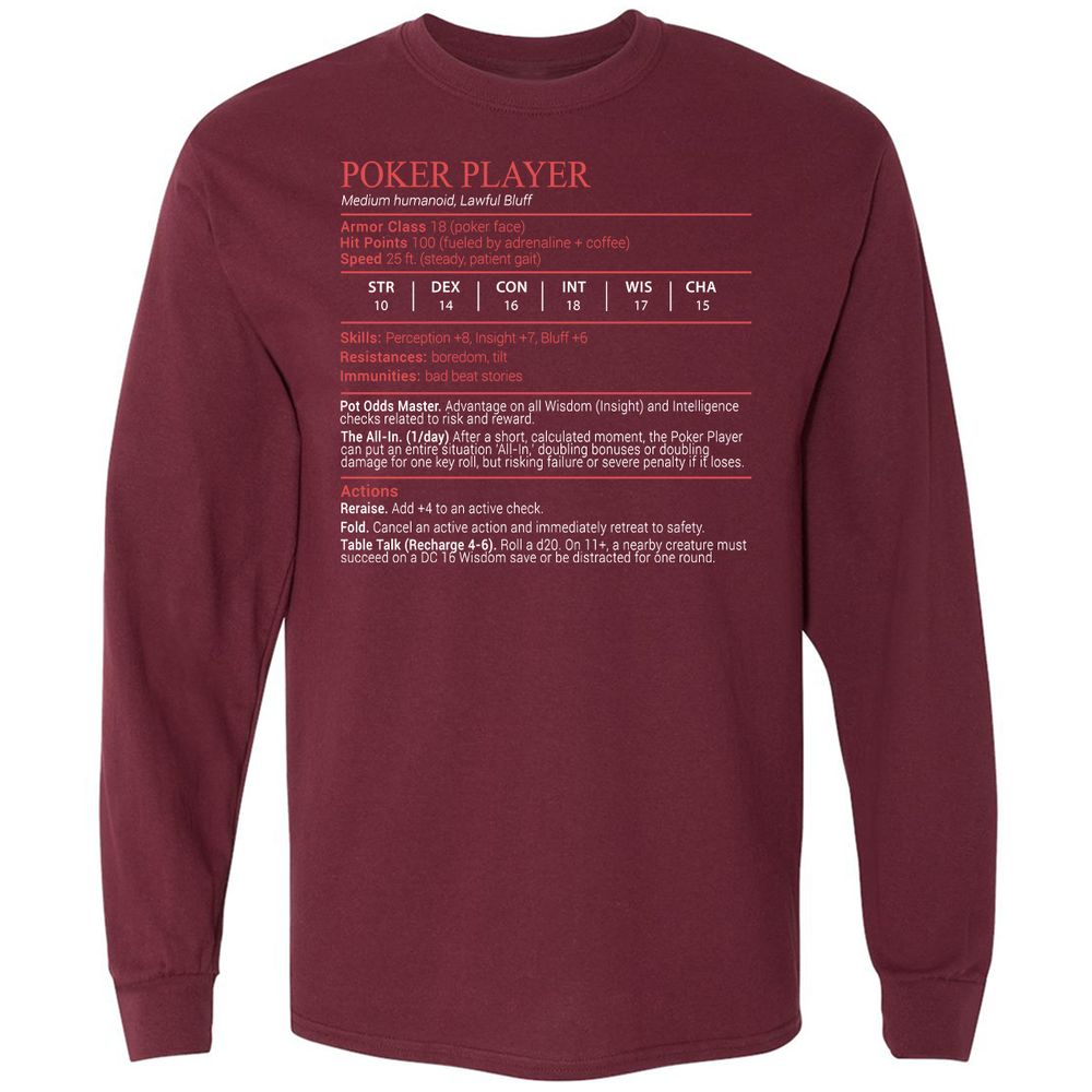 Poker Player Stats Block - Maroon - 6