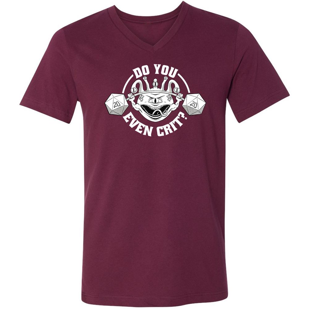 Do You Even Crit Unisex V-Neck T-Shirt - Maroon - 6