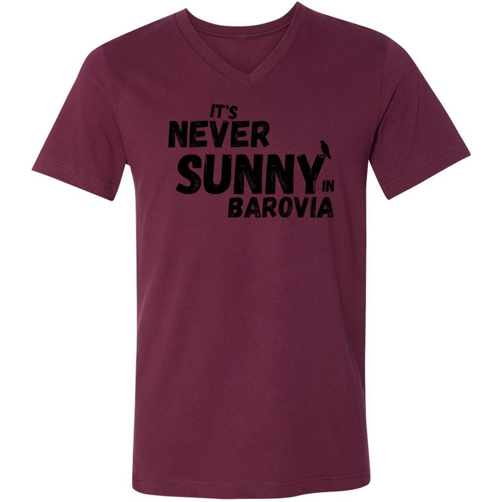 It's Never Sunny In Barovia Unisex V-Neck T-Shirt - Maroon - 6