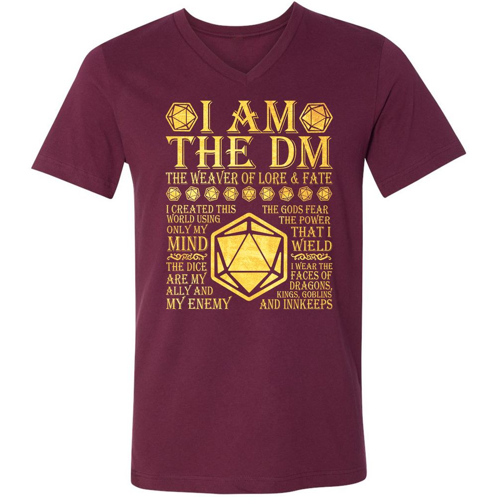 I Am The DM Unisex V-Neck T-Shirt - Maroon - 6