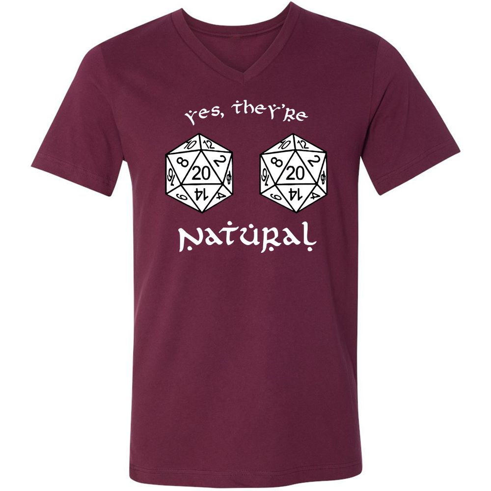 They Are Natural Unisex V-Neck T-Shirt - Maroon - 6