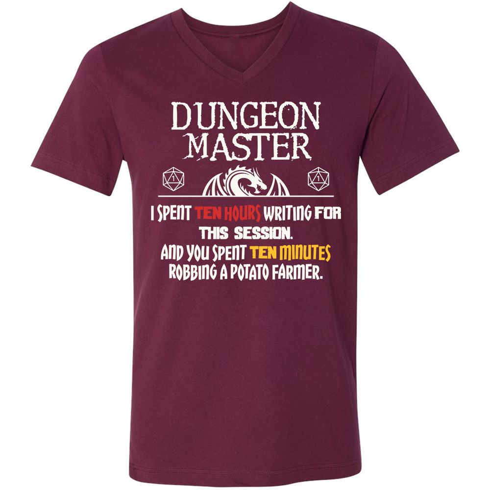 Dungeon Master Chaos Meme Unisex V-Neck T-Shirt - Maroon - 6