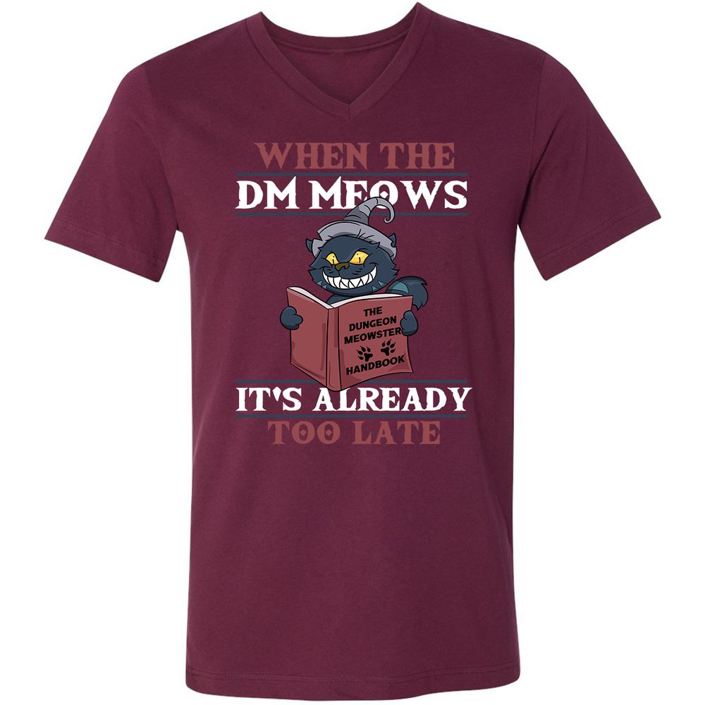 When The DM Meow Unisex V-Neck T-Shirt - Maroon - 6