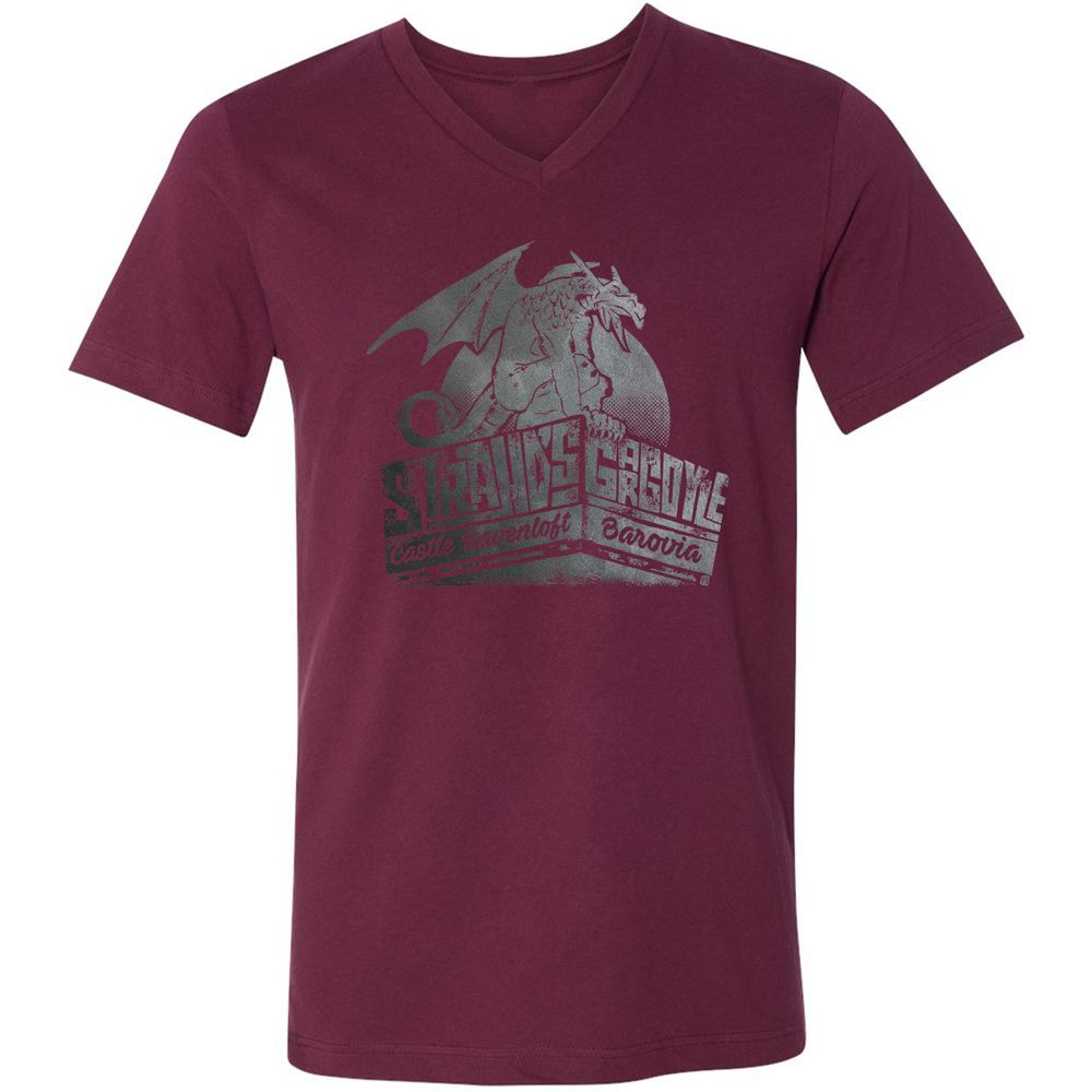 Strahd’s Gargoyle Unisex V-Neck T-Shirt - Maroon - 6