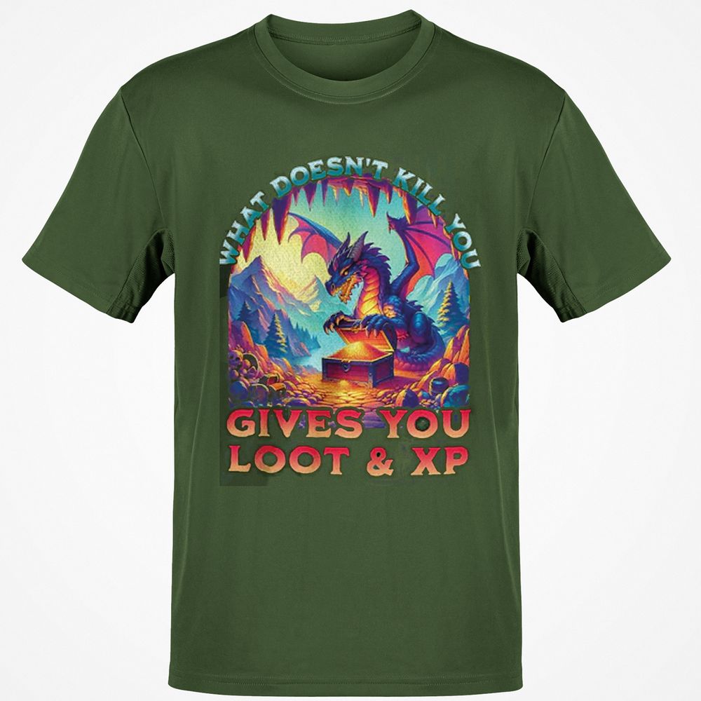 What Doesn't Kill You Give You Loot & XP Classic Unisex T-Shirt - Military Green - 6