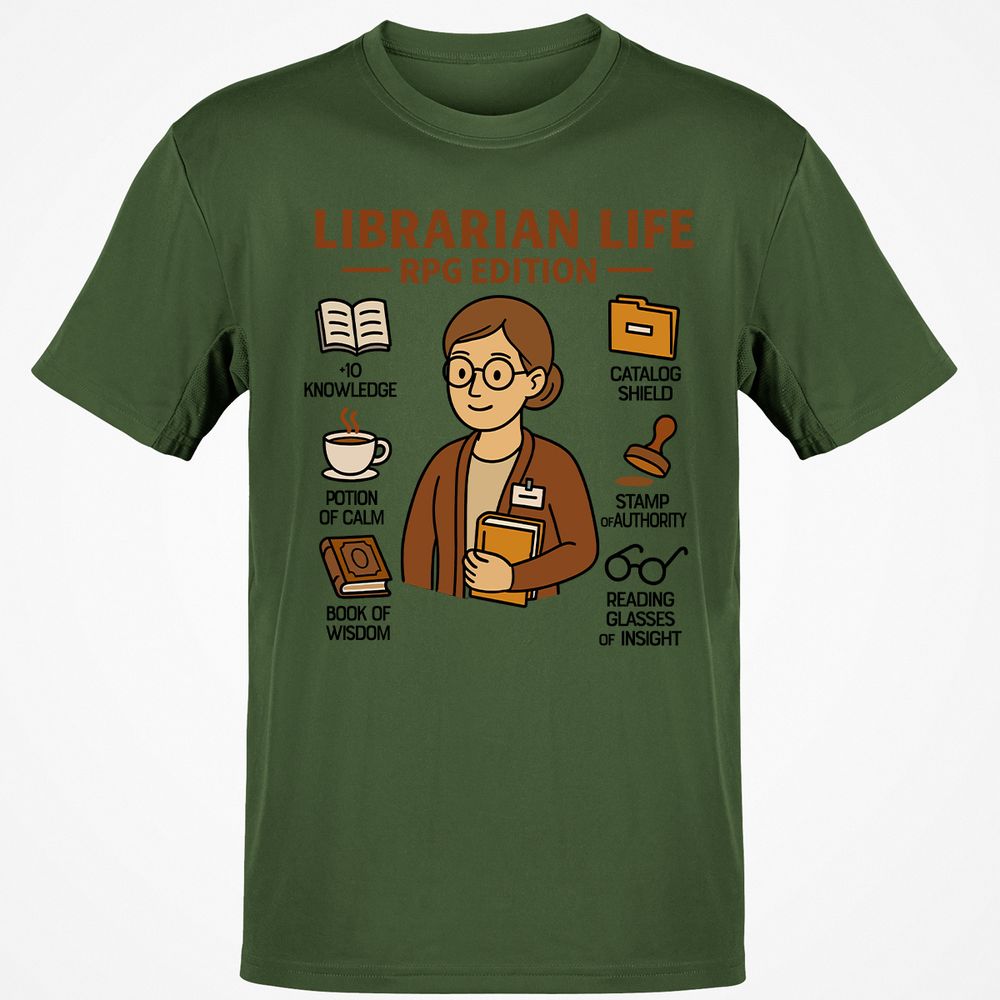 Librarian Life RPG Edition Classic Unisex T-Shirt - Military Green - 6