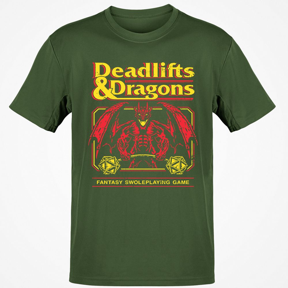 Deadlifts And Dragons Classic Unisex T-Shirt - Military Green - 6