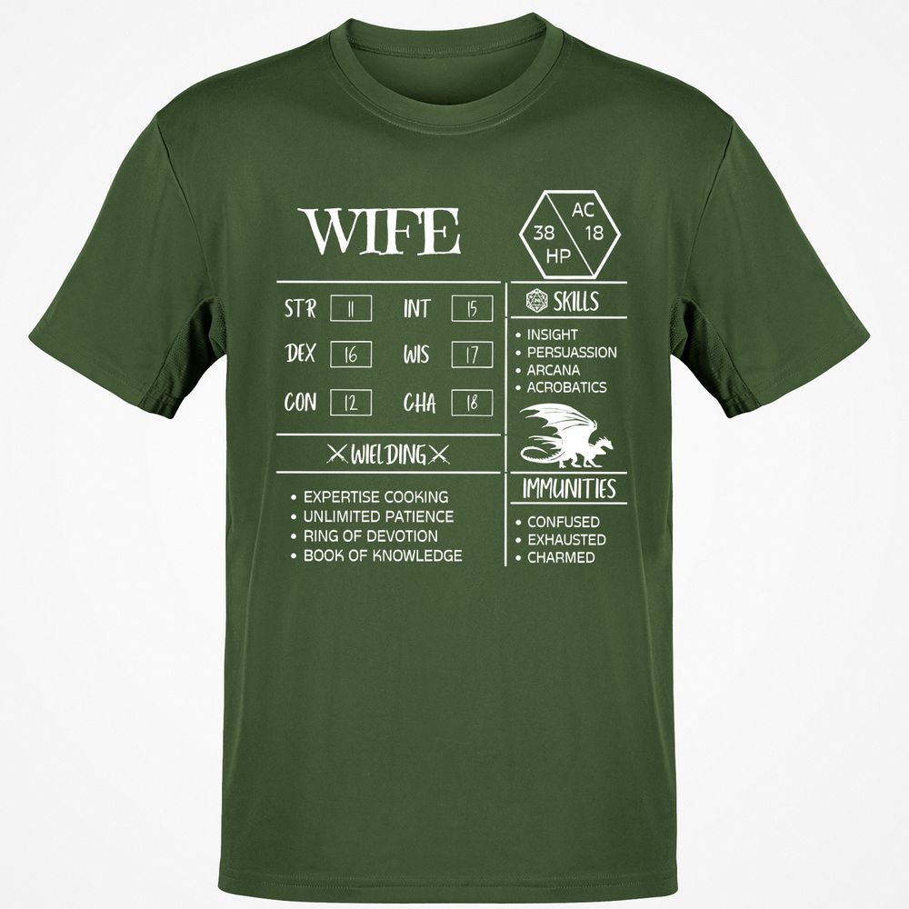 Wife Stats 2 Classic Unisex T-Shirt - Military Green - 6