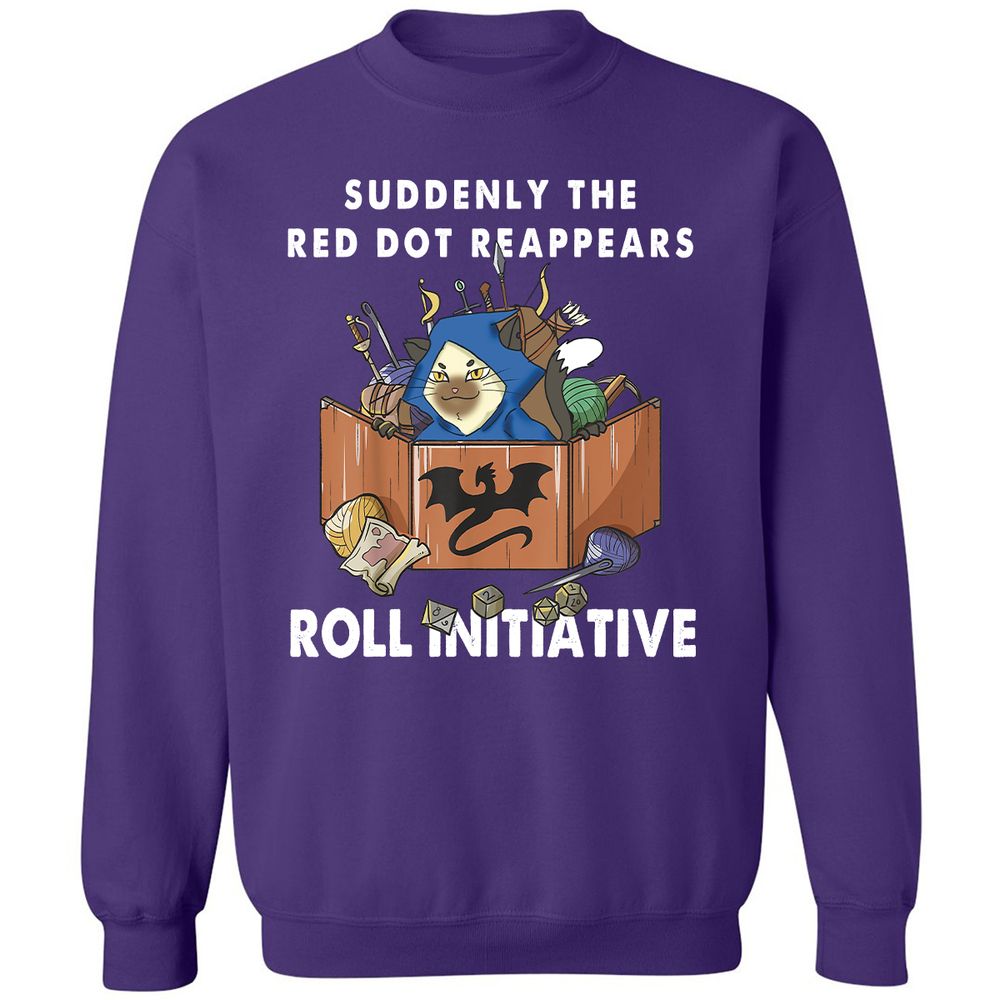 Suddenly The Red Dot Reappears Roll Initiative Classic Unisex Sweatshirt - Purple - 6