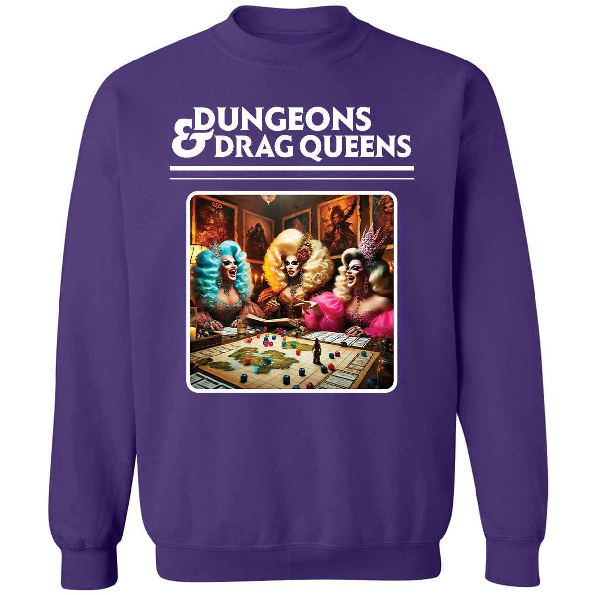Dungeons & Drag Queens Classic Unisex Sweatshirt - Purple - 6