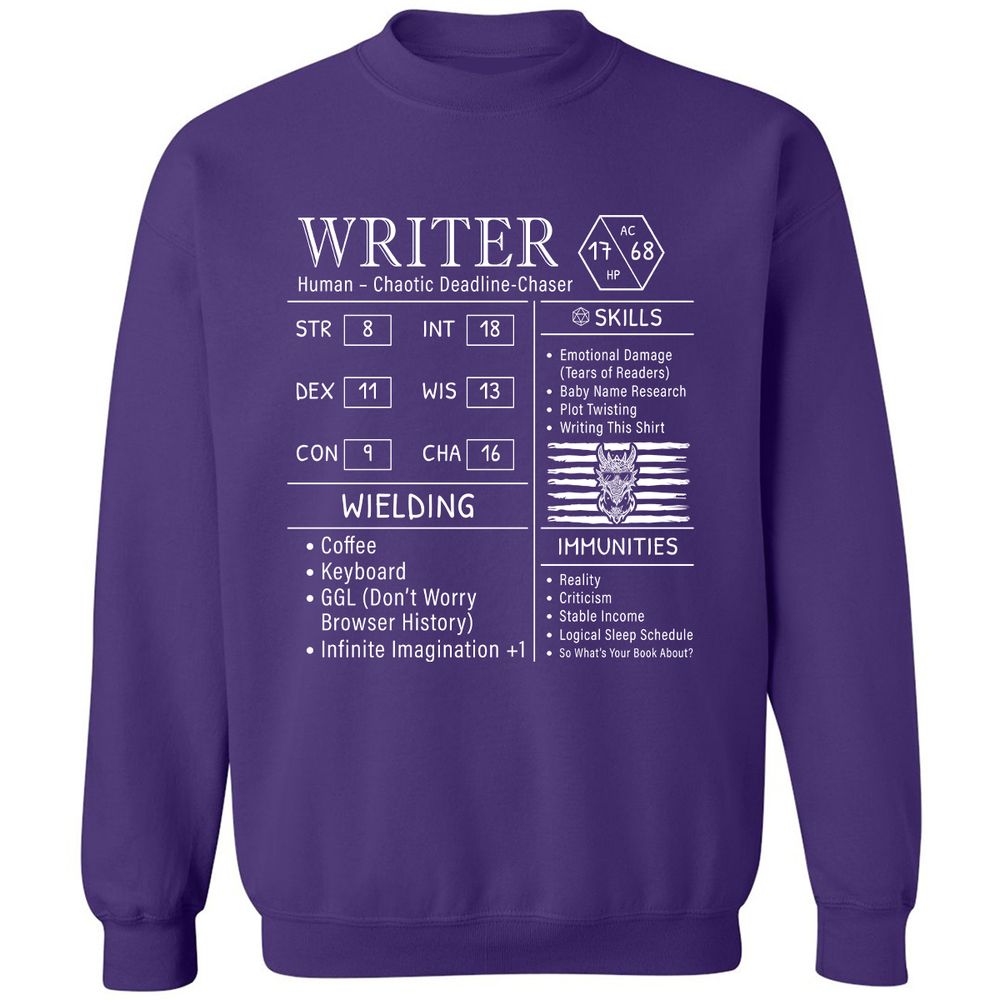 Writer Stats New Classic Unisex Sweatshirt - Purple - 6