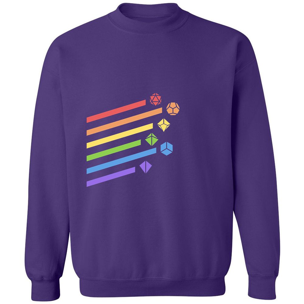 Rainbow Dice Set Classic Unisex Sweatshirt - Purple - 6