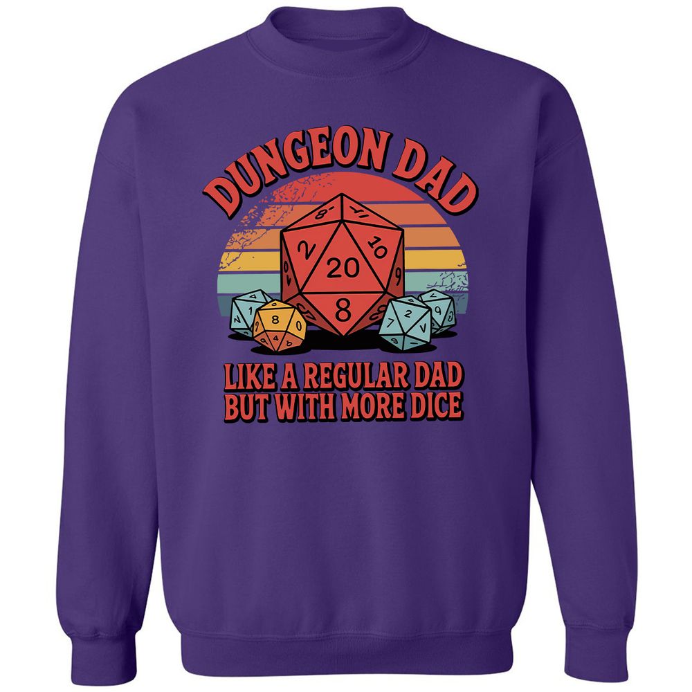 Dungeon Dad With More Dice Classic Unisex Sweatshirt - Purple - 6