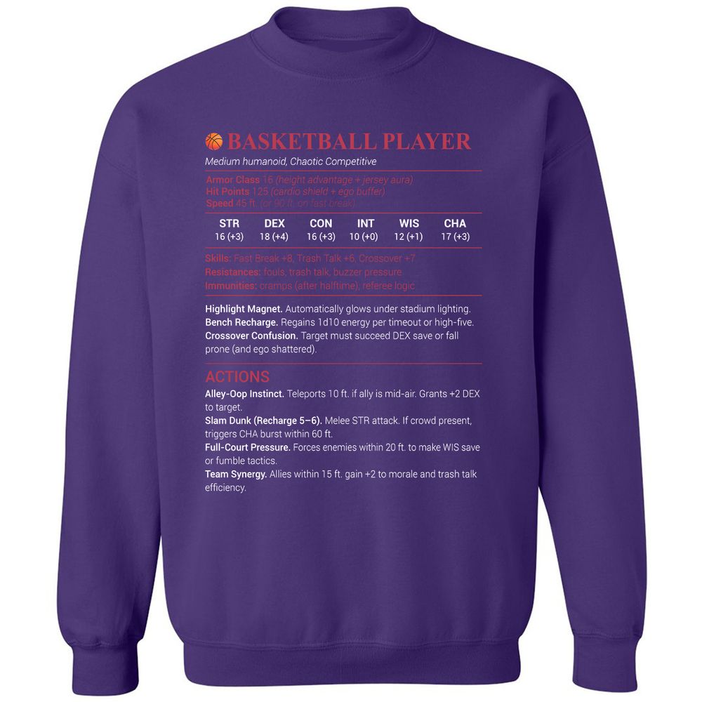 Basketball Player Classic Unisex Sweatshirt - Purple - 6
