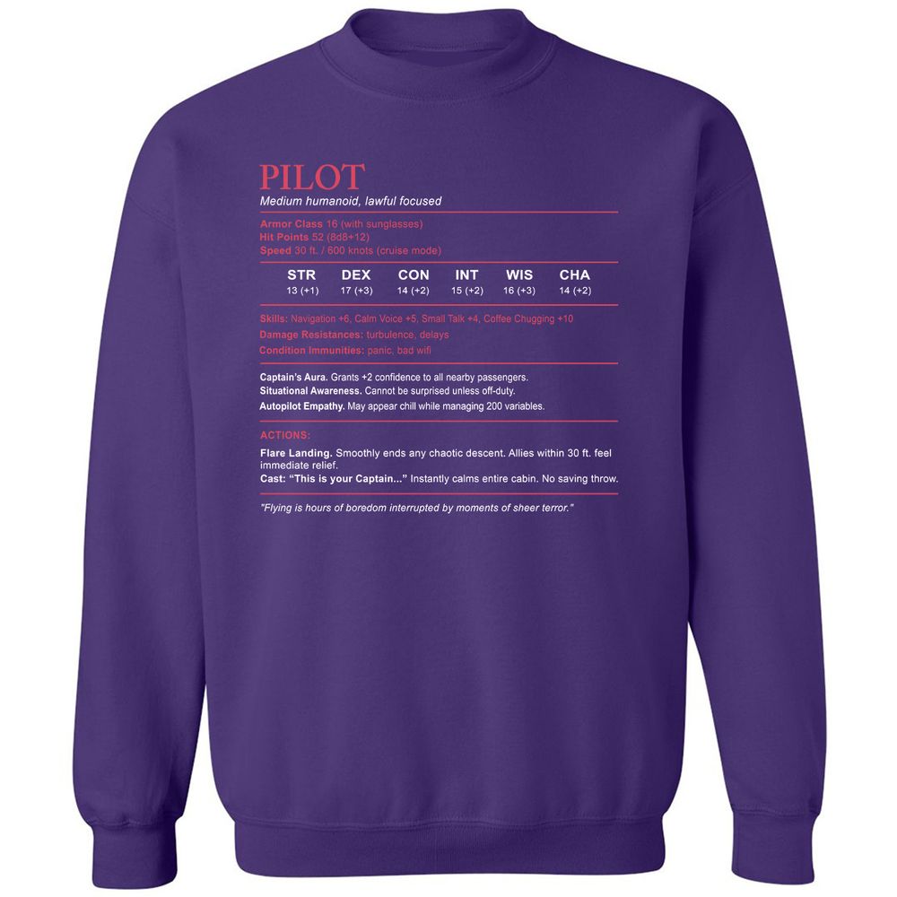 Pilot Stats Classic Unisex Sweatshirt - Purple - 6