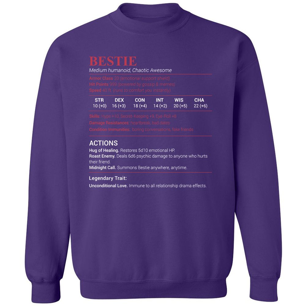 Bestie Stats Classic Unisex Sweatshirt - Purple - 6
