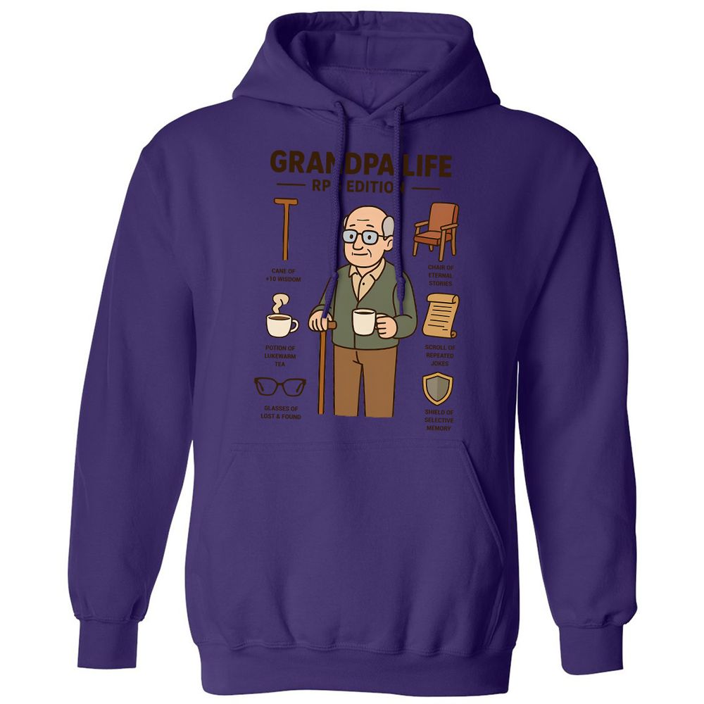 Grandpa Life RPG Edition Classic Unisex Hoodie - Purple - 6