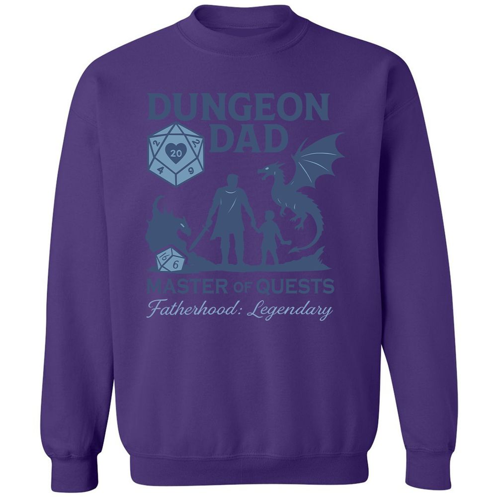 Dungeon Dad Master Of Quests Classic Unisex Sweatshirt - Purple - 6