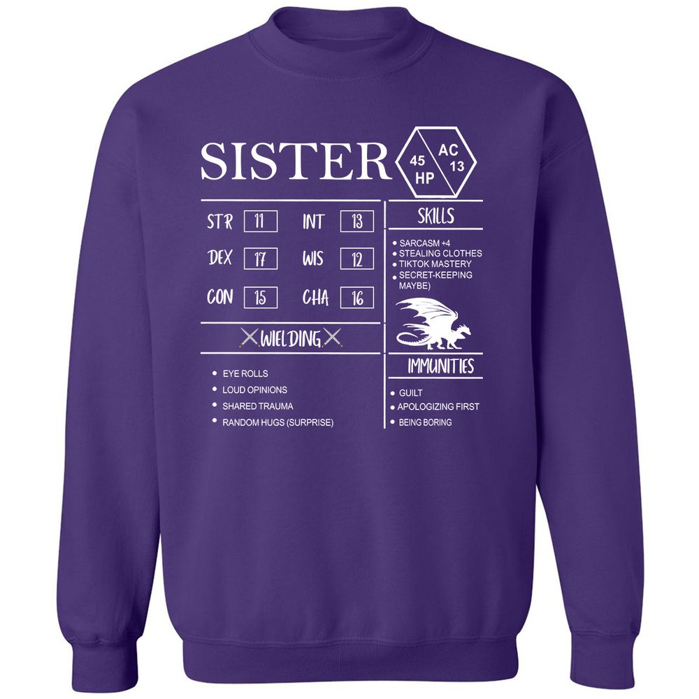 Sister Stats Classic Unisex Sweatshirt - Purple - 6