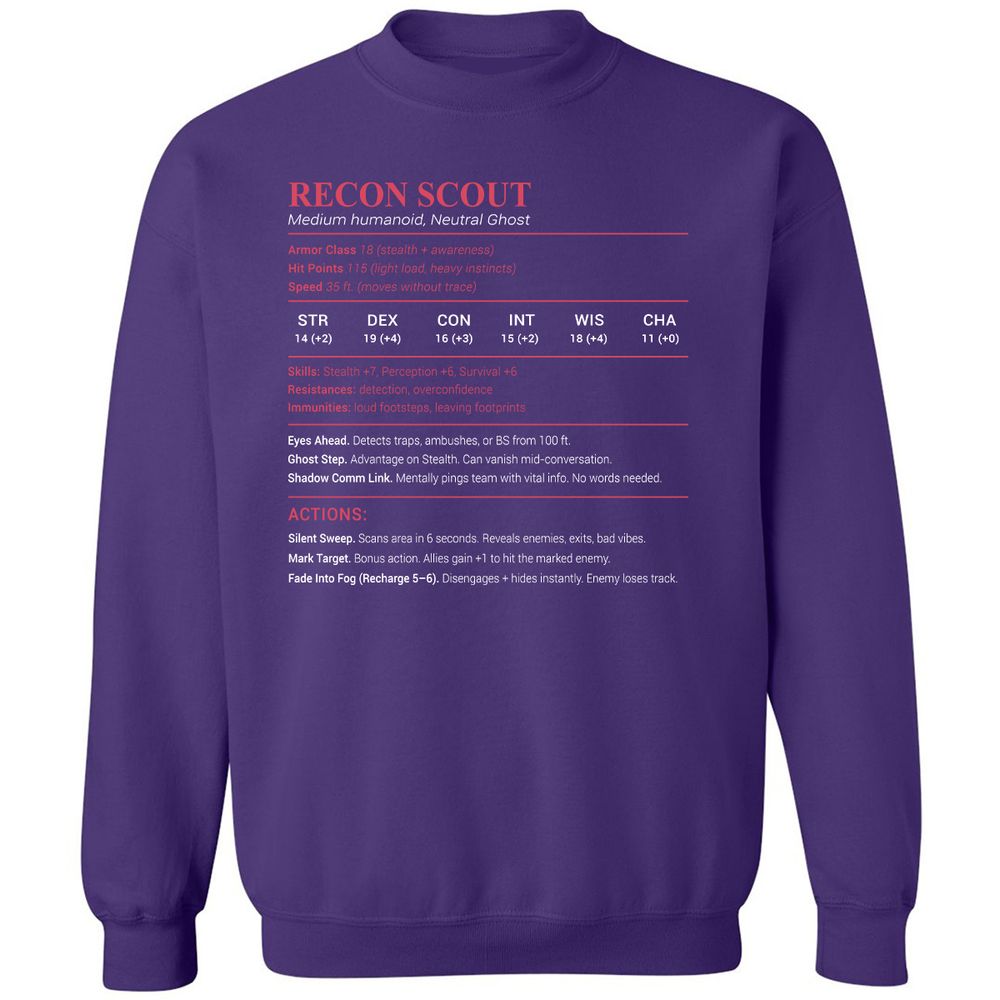Recon Scout Classic Unisex Sweatshirt - Purple - 6