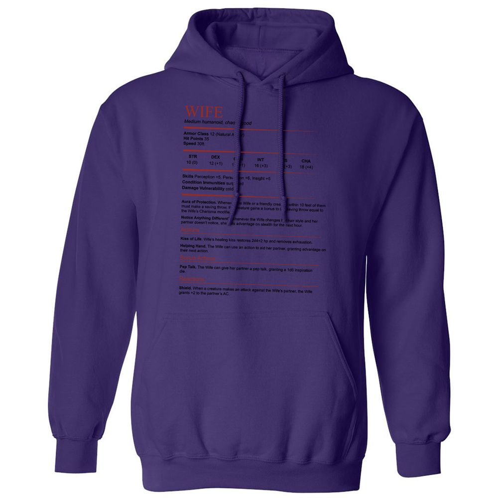 Wife White Classic Unisex Hoodie - Purple - 6