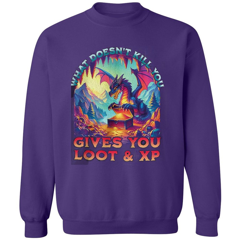 What Doesn't Kill You Give You Loot & XP Classic Unisex Sweatshirt - Purple - 6