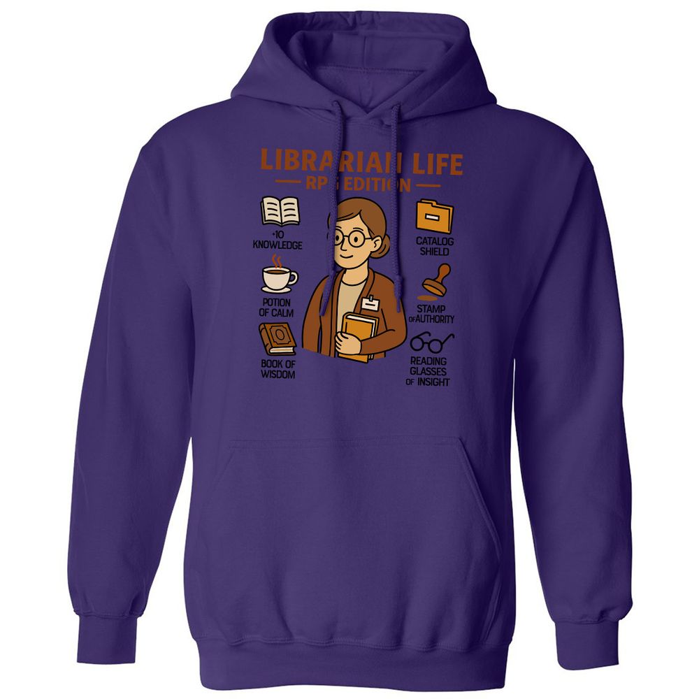 Librarian Life RPG Edition Classic Unisex Hoodie - Purple - 6