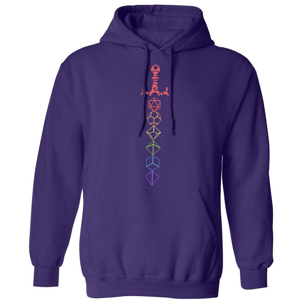 Rainbow Dice Sword LGBT Classic Unisex Hoodie - Purple - 6