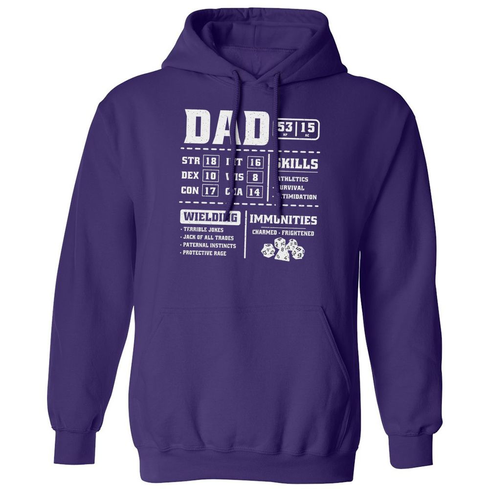 Dad Stat Block 2 Classic Unisex Hoodie - Purple - 6