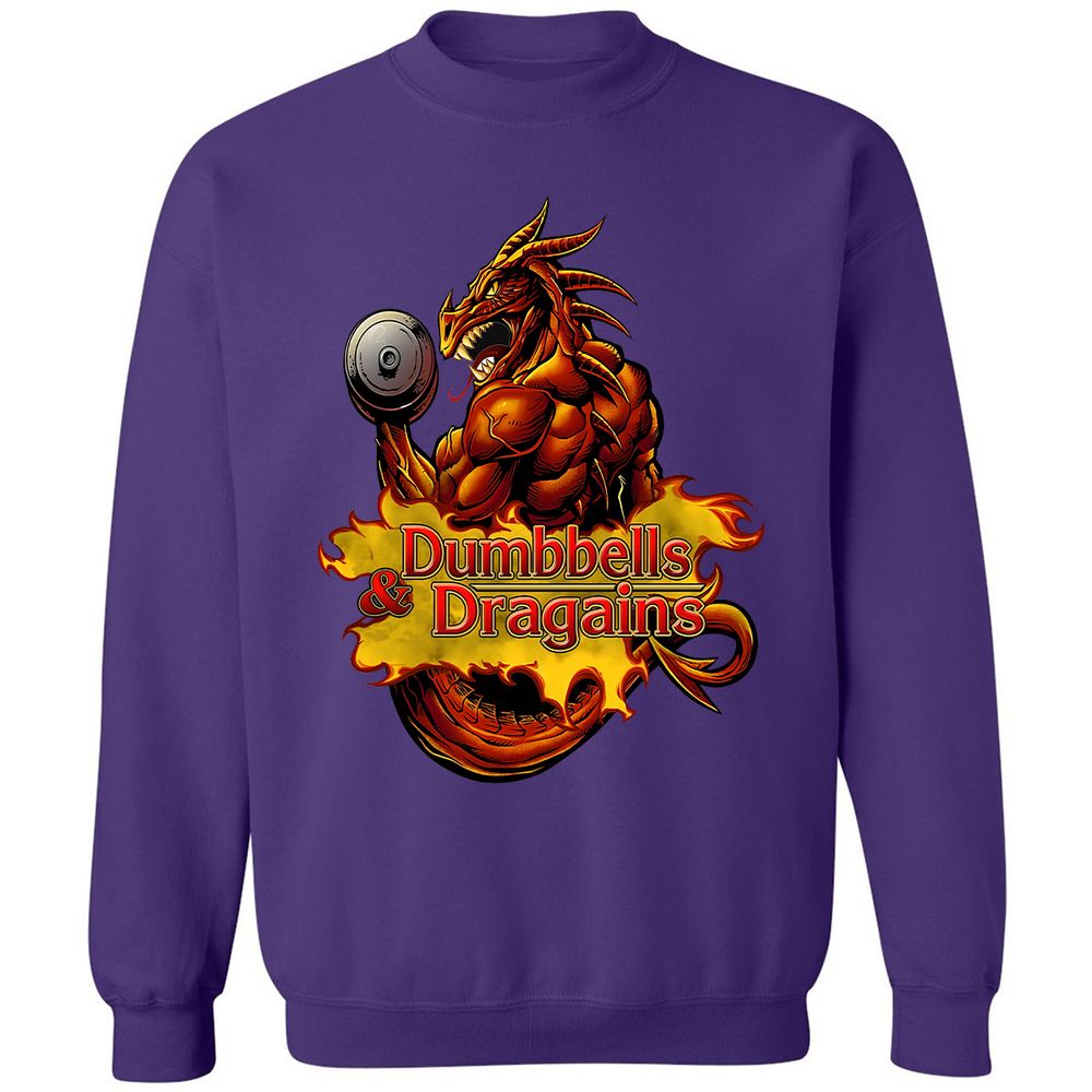 Dumbbells & Dragains Classic Unisex Sweatshirt - Purple - 6
