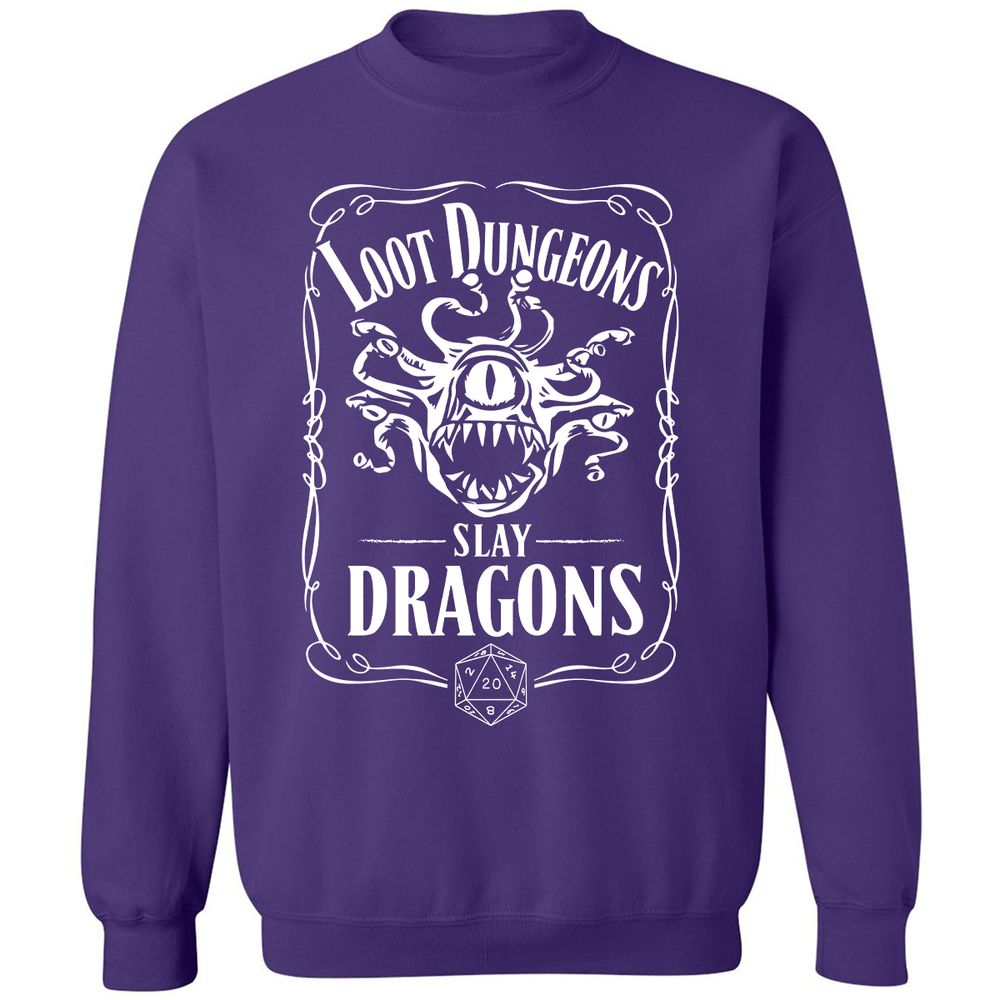 Loot Dungeon Slay Dragons Classic Unisex Sweatshirt - Purple - 6