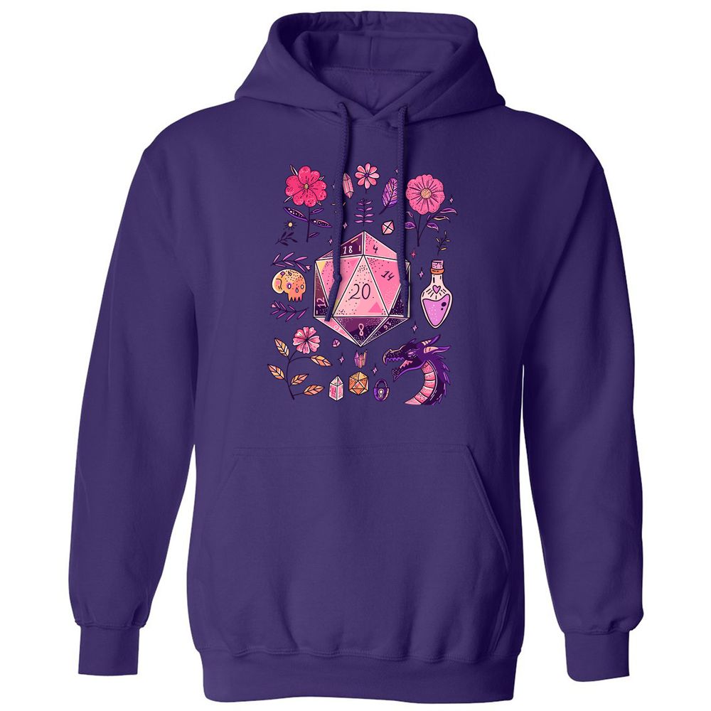 Mystic D20 Floral Dice Art - Purple - 6
