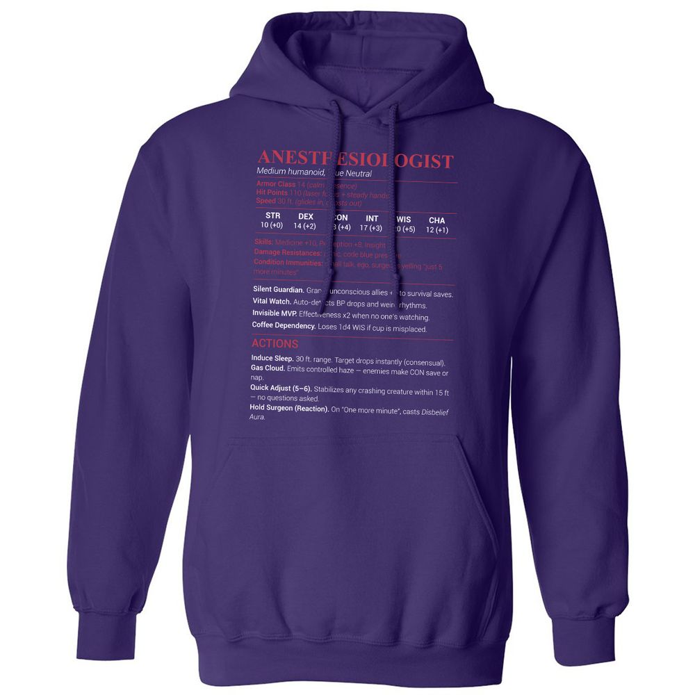 Anesthesiologist Stats Classic Unisex Hoodie - Purple - 6