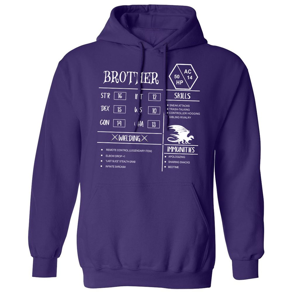 Brother Stats Classic Unisex Hoodie - Purple - 6