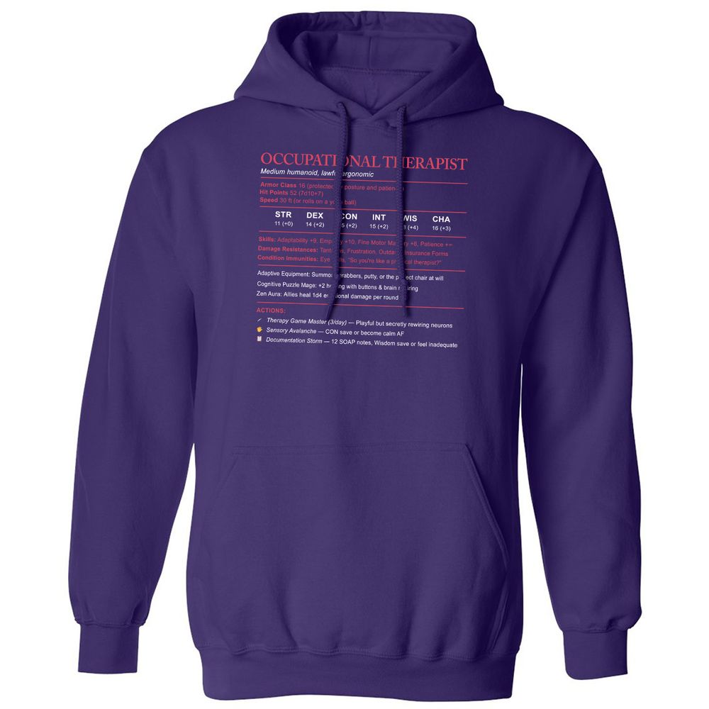 Occupational Therapist Stats Classic Unisex Hoodie - Purple - 6