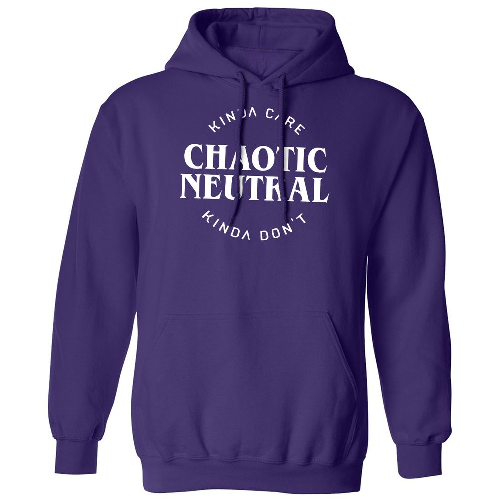 Chaotic Neutral Alignment Kinda Care Kinda Don't Classic Unisex Hoodie - Purple - 6