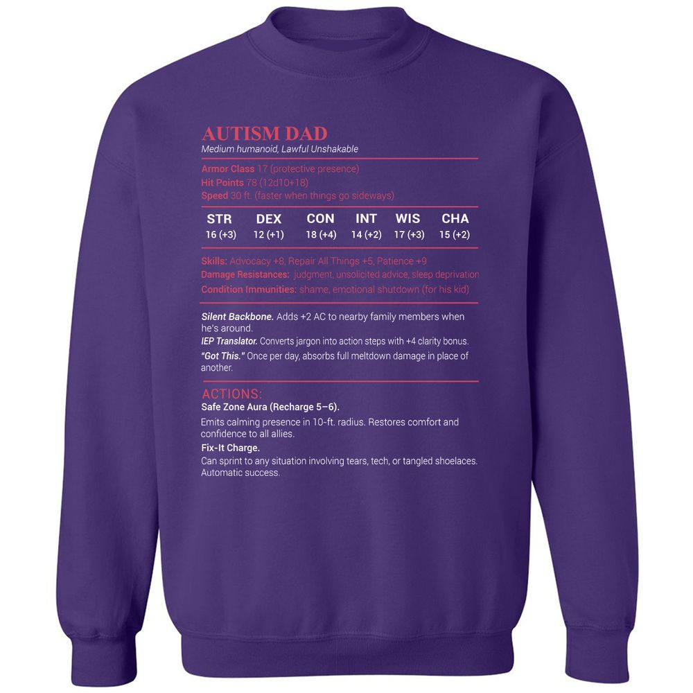 Autism Dad Classic Unisex Sweatshirt - Purple - 6