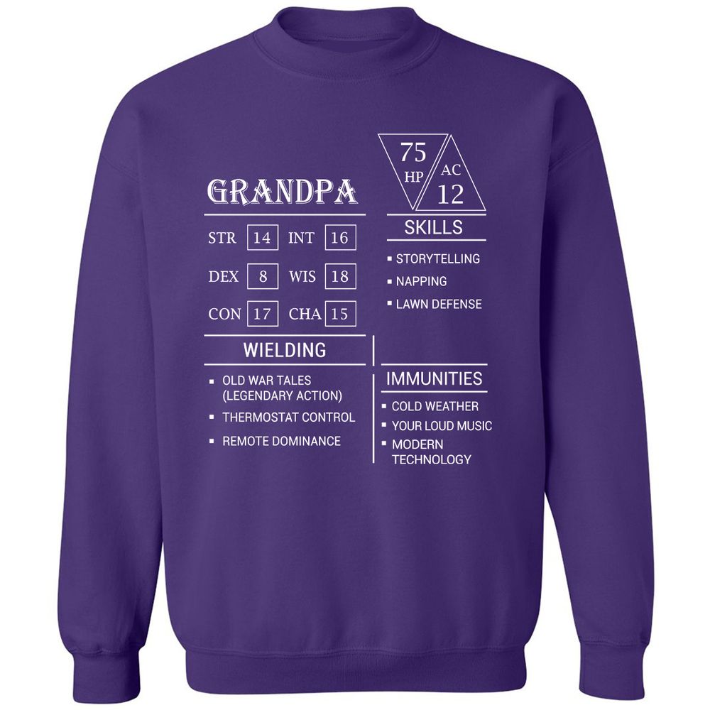 Grandpa Stats Classic Unisex Sweatshirt - Purple - 6