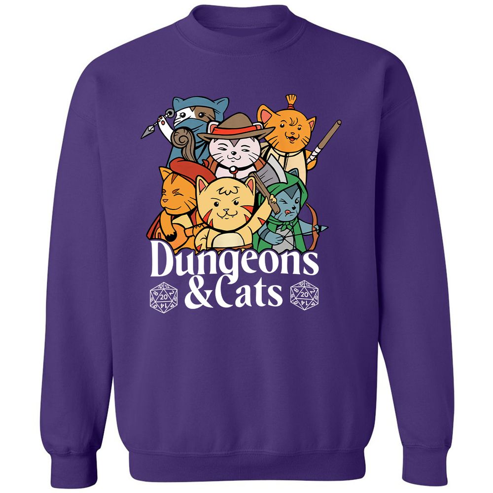 Dungeons & Cats Classic Unisex Sweatshirt - Purple - 6