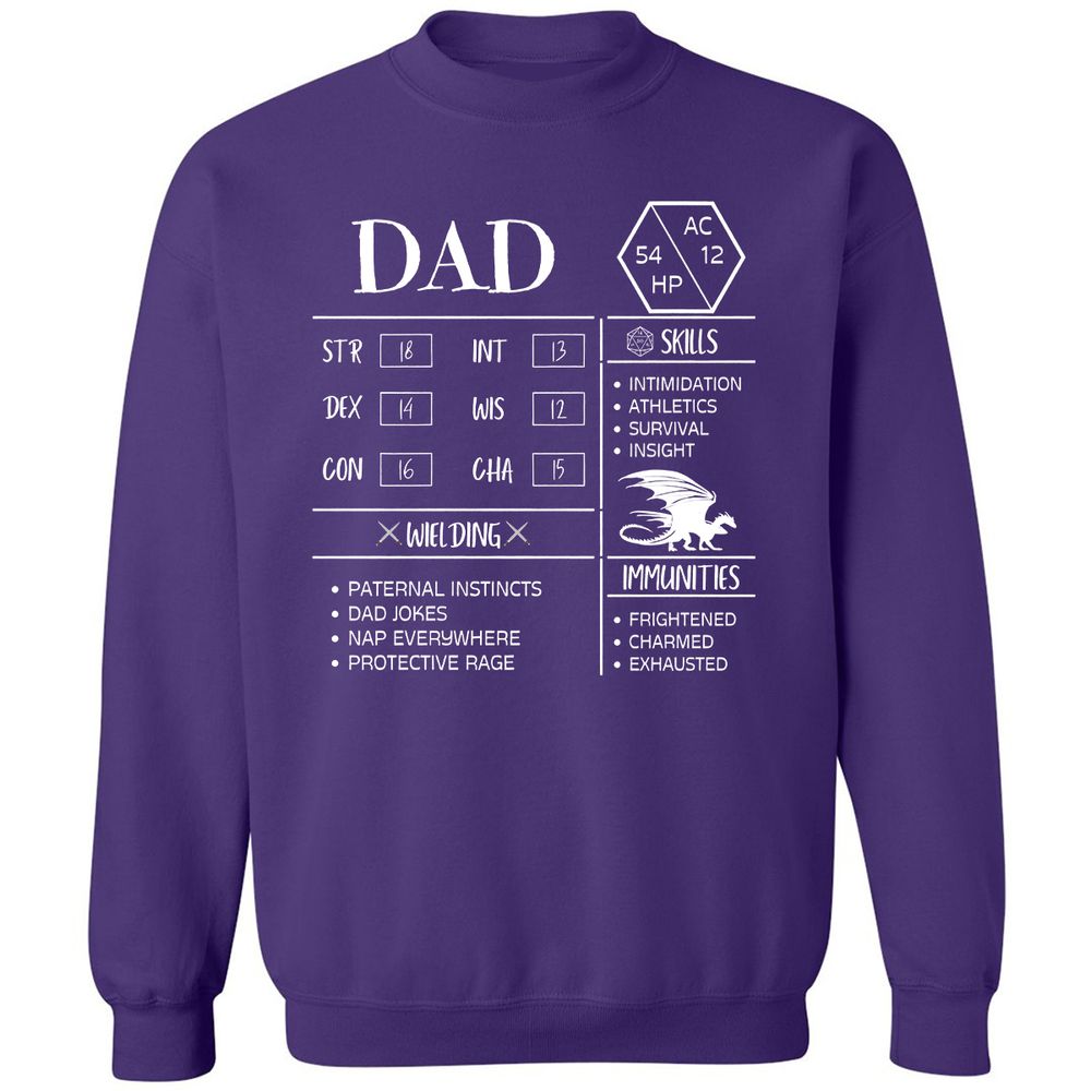 Dad Stats 2 Classic Unisex Sweatshirt - Purple - 6