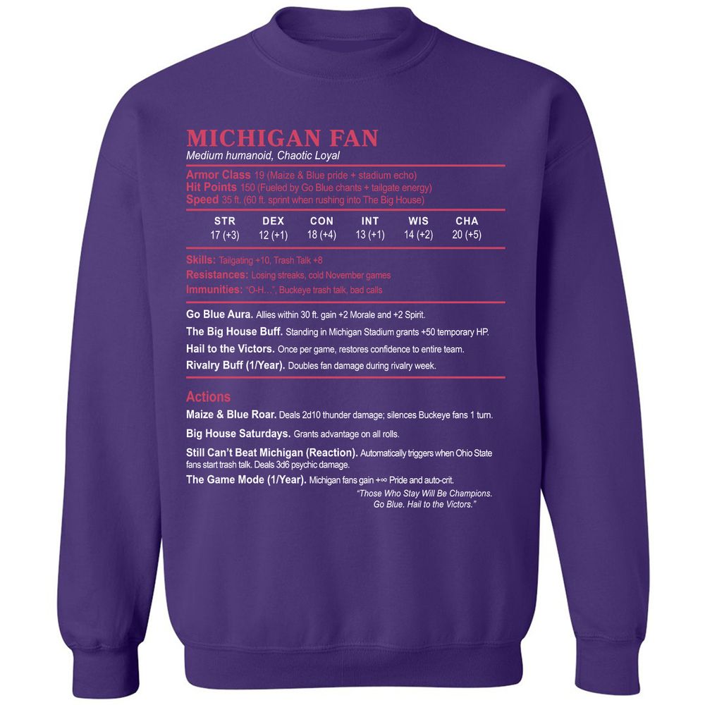 MICHIGAN FAN Classic Unisex Sweatshirt - Purple - 6