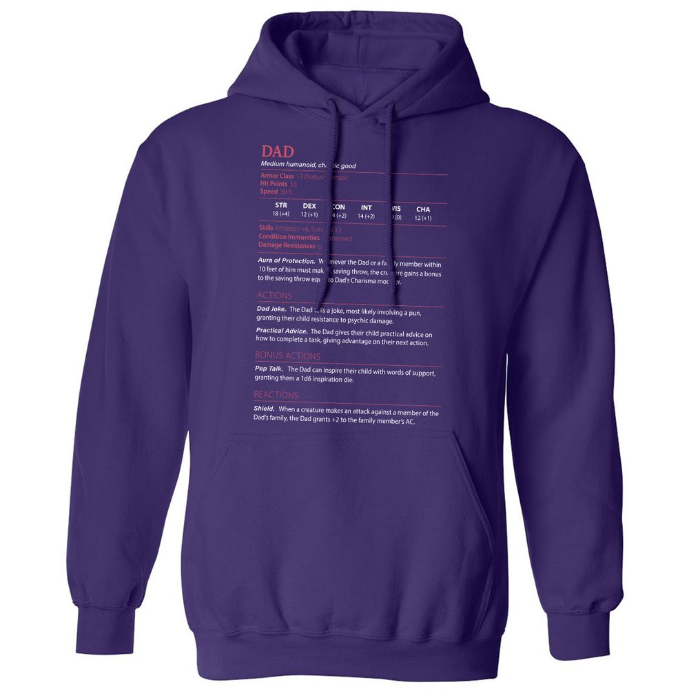 Dad Stats Classic Unisex Hoodie - Purple - 6