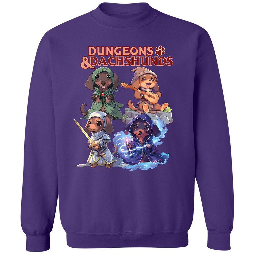 Dungeons & Dachshunds Classic Unisex Sweatshirt - Purple - 6